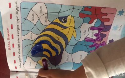 KELİME-RENK EŞLEŞTİRME,OKUMA VE BOYAMA ÇALIŞMASI